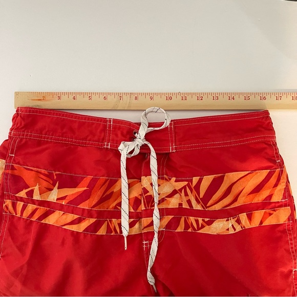Chaps men LARGE Swim Trunks shorts Pockets mesh lined orange tropical swimwear - Picture 14 of 15